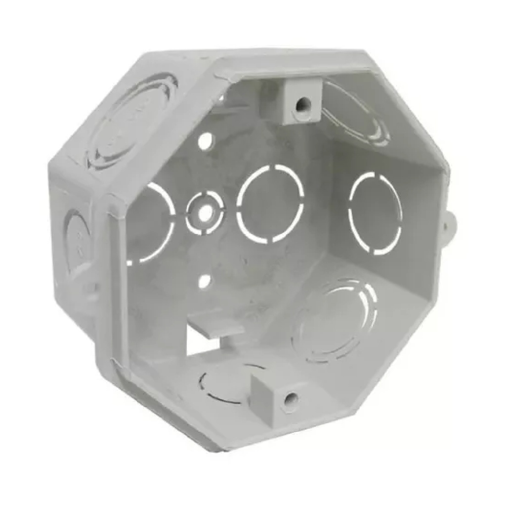CAJA DE EMBUTIR OCTOGONAL CHICA C/OREJA PLASTICA