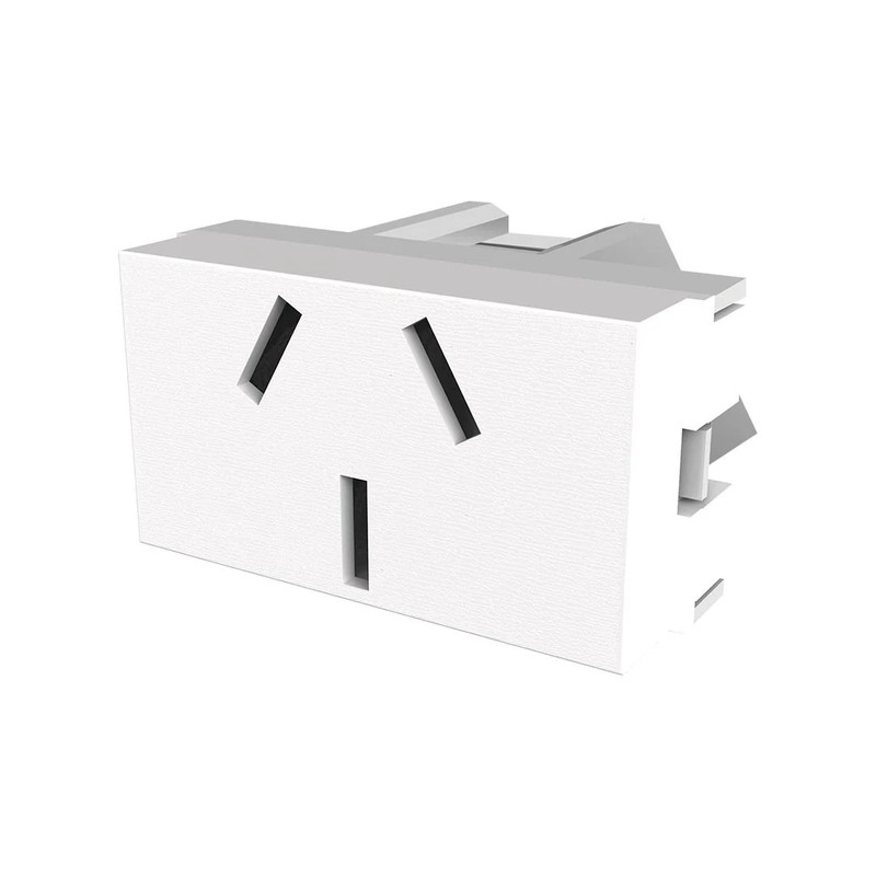 TOMACORRIENTE BIPOLAR + TIERRA 250VCA - 10A “CONEXIÓN POSTERIOR” BLANCO