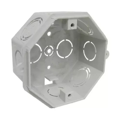 [02221PG] CAJA DE EMBUTIR OCTOGONAL CHICA C/OREJA PLASTICA