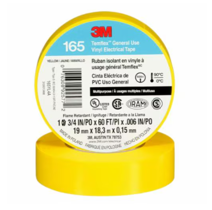 [TEMFLEX165AM] CINTA ELECTRICA TEMFLEX AMARILLA 19MMX18.3
