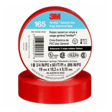 [TEMFLEX165RO] CINTA ELECTRICA TEMFLEX ROJO 19MMX18.3
