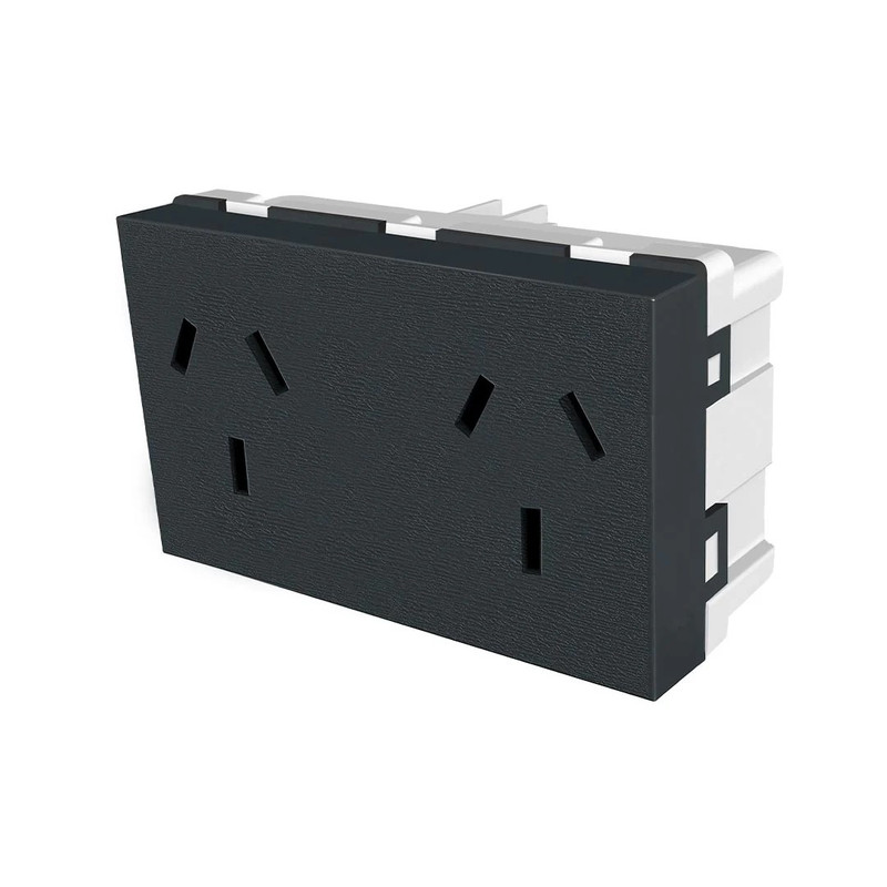 JELUZ(124)-TOMA DOBLE GRIS 2P+T-250V-10A.PLATINUM